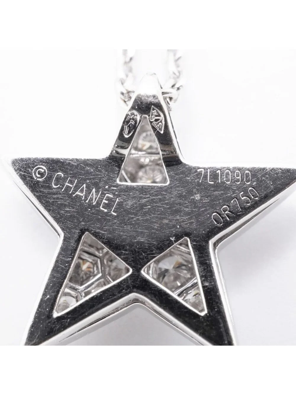 Chanel Necklace Comet Star Large 18k White Gold Diamond